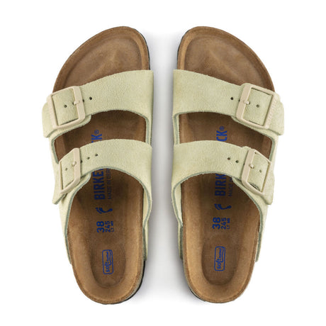 Birkenstock Arizona Soft Footbed Slide Sandal (Women) - Almond Suede Sandals - Slide - The Heel Shoe Fitters