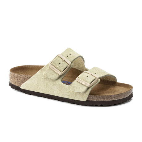 Birkenstock Arizona Soft Footbed Slide Sandal (Women) - Almond Suede Sandals - Slide - The Heel Shoe Fitters