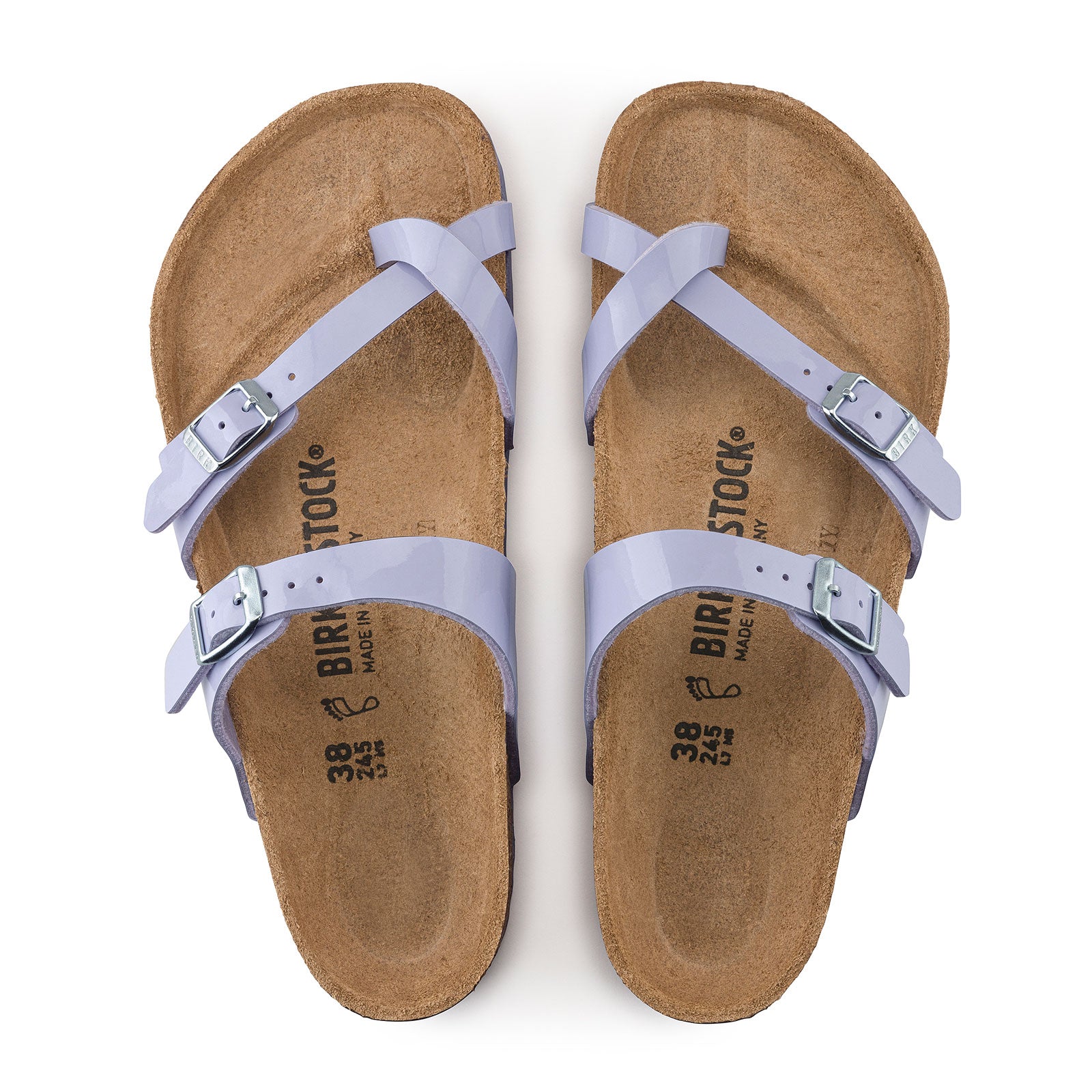 Birkenstock Mayari Thong Sandal (Women) - Patent Purple Fog The Heel Shoe Fitters