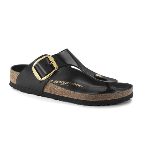 Birkenstock Gizeh Big Buckle Thong Sandal (Women) - High Shine Black Sandals - Thong - The Heel Shoe Fitters