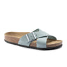 Birkenstock Siena Soft Footbed Narrow Slide Sandal (Women) - Faded Aqua Nubuck Sandal - Slide - The Heel Shoe Fitters