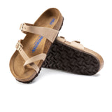 Birkenstock Mayari Soft Footbed Sandal (Women) - Sandcastle Nubuck Sandals - Slide - The Heel Shoe Fitters