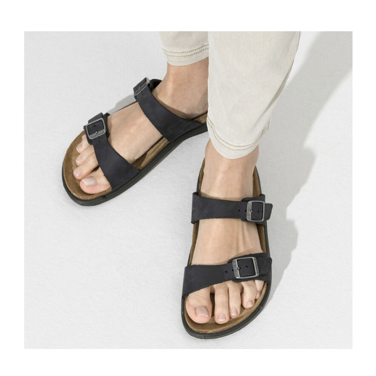 Birkenstock Sierra CT Slide Sandal (Women) - Black Oiled Leather Sandals - Slide - The Heel Shoe Fitters