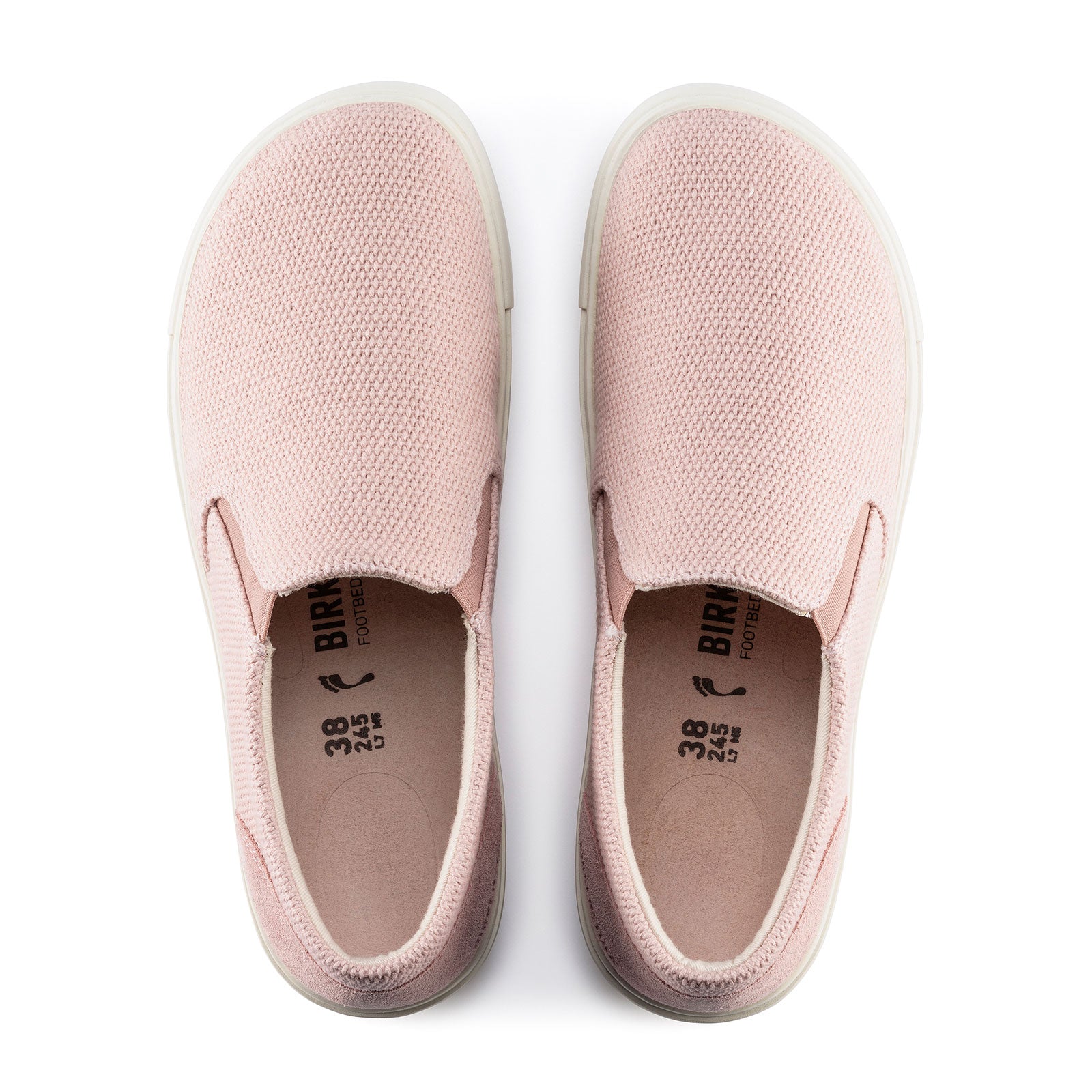 Birkenstock Oswego Narrow Slip On Sneaker (Women) - Soft Pink Canvas Dress-Casual - Slip Ons - The Heel Shoe Fitters