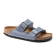 Birkenstock Arizona Soft Footbed Slide Sandal (Unisex) - Dusty Blue Sandals - Slide - The Heel Shoe Fitters