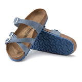 Birkenstock Franca Narrow Slide Sandal (Women) - Dusty Blue Oiled Leather Sandals - Slide - The Heel Shoe Fitters