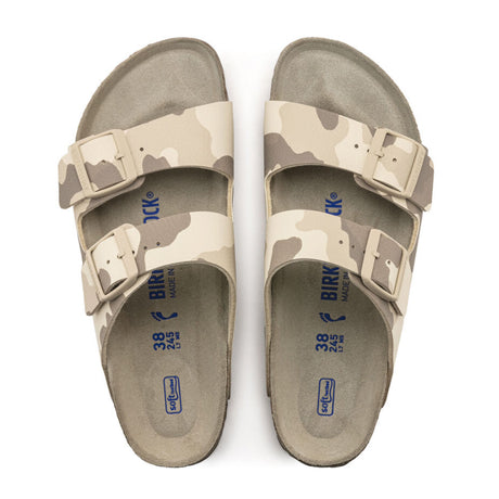 Birkenstock Arizona Birko-Flor Soft Footbed Slide Sandal (Women) - Desert Soil Camo Gray Taupe Sandals - Slide - The Heel Shoe Fitters