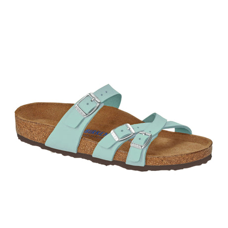 Birkenstock Franca Soft Footbed Slide Sandal (Women) - Faded Aqua Sandals - Slide - The Heel Shoe Fitters