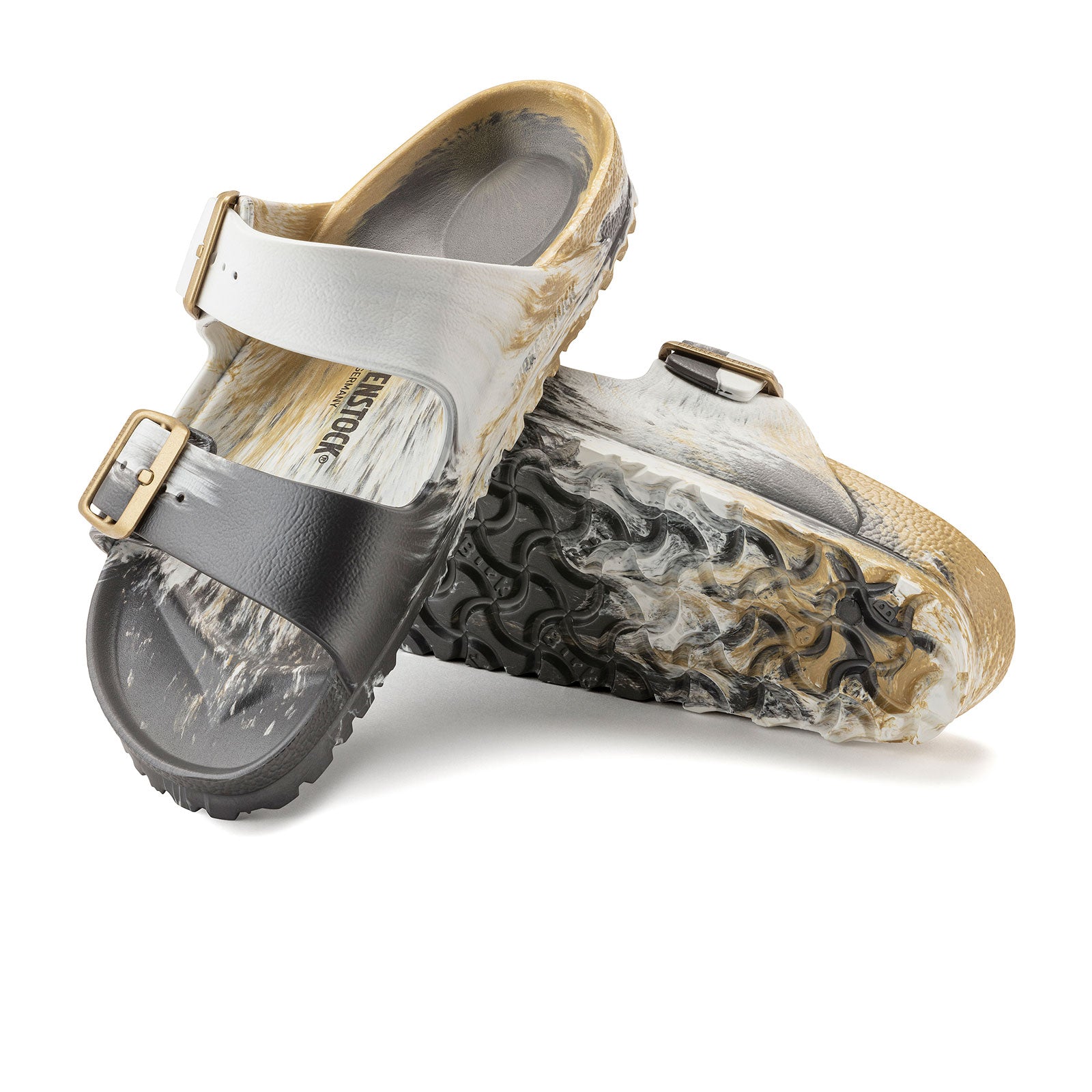 Birkenstock Arizona EVA Slide Sandal (Men) - Multi Metallic Gold The Heel Shoe Fitters