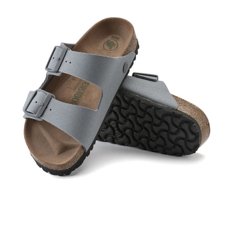 Birkenstock Arizona Vegan Slide Sandal (Men) - Stone Coin Canvas Sandals - Slide - The Heel Shoe Fitters