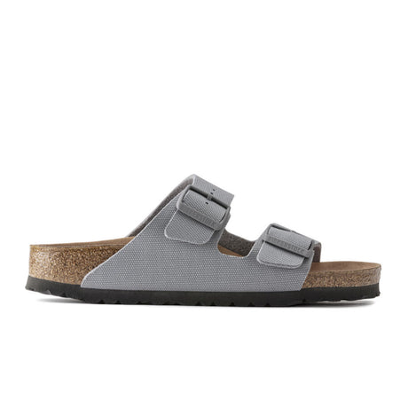 Birkenstock Arizona Vegan Slide Sandal (Men) - Stone Coin Canvas Sandals - Slide - The Heel Shoe Fitters