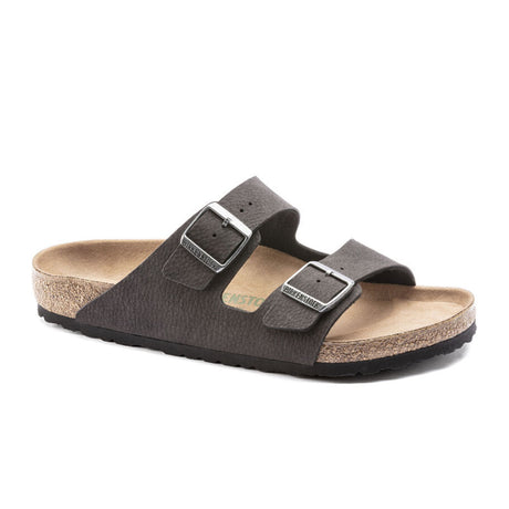 Birkenstock Arizona Vegan Birko-Flor Slide Sandal (Men) - Desert Dust Black Sandals - Slide - The Heel Shoe Fitters