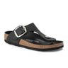 Birkenstock Gizeh Big Buckle Sandal (Women) - Black Oiled Leather Sandal - Thong - The Heel Shoe Fitters