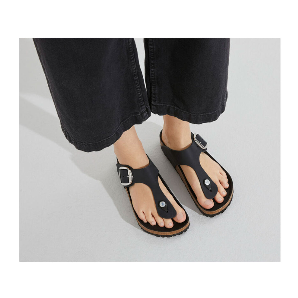 Birkenstock Gizeh Big Buckle Thong Sandal (Women) - Black Oiled