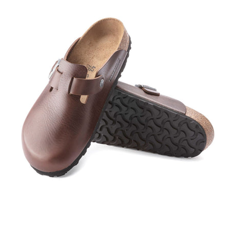 Birkenstock Boston Grip Clog (Men) - Vintage Wood Roast Leather Dress-Casual - Clogs & Mules - The Heel Shoe Fitters