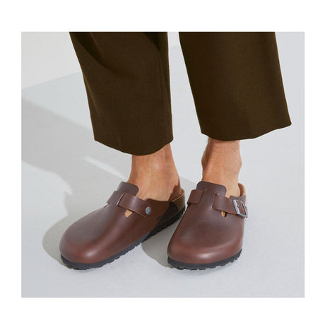 Birkenstock Boston Grip Clog (Men) - Vintage Wood Roast Leather Dress-Casual - Clogs & Mules - The Heel Shoe Fitters