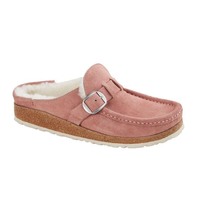 Birkenstock Buckley Shearling Clog (Women) - Pink Clay/Natural Dress-Casual - Clogs & Mules - The Heel Shoe Fitters