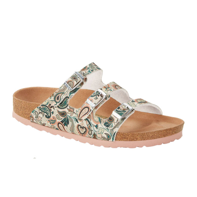 Birkenstock Florida Fresh Vegan Narrow Slide Sandal (Women) - Paisley Light Rose Sandals - Slide - The Heel Shoe Fitters
