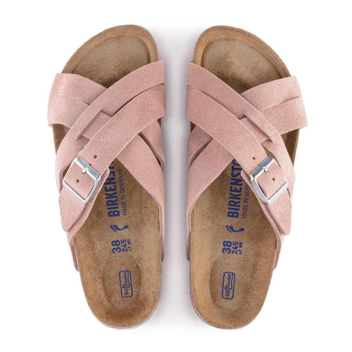 Birkenstock Lugano Soft Footbed Slide Sandal (Women) - Pink Clay Suede Sandals - Slide - The Heel Shoe Fitters