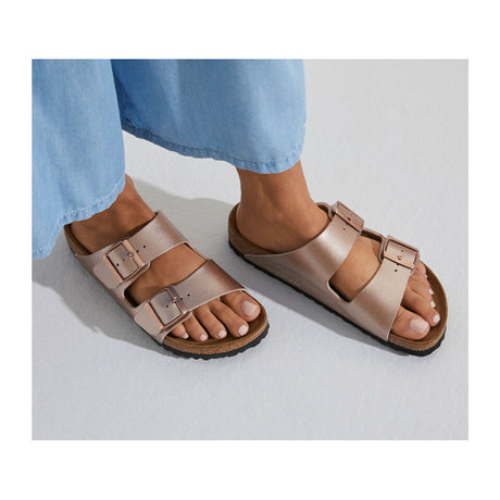 Birkenstock Arizona Slide Sandal (Women) - Copper Birko-Flor Sandals - Slide - The Heel Shoe Fitters