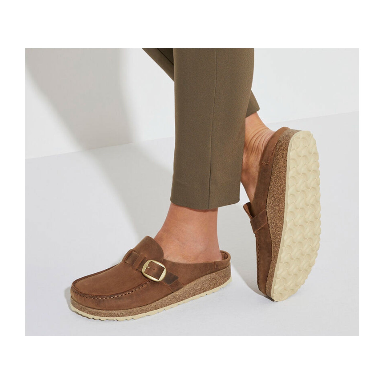 Beck Buckle Clog Cognac Suede main image 0