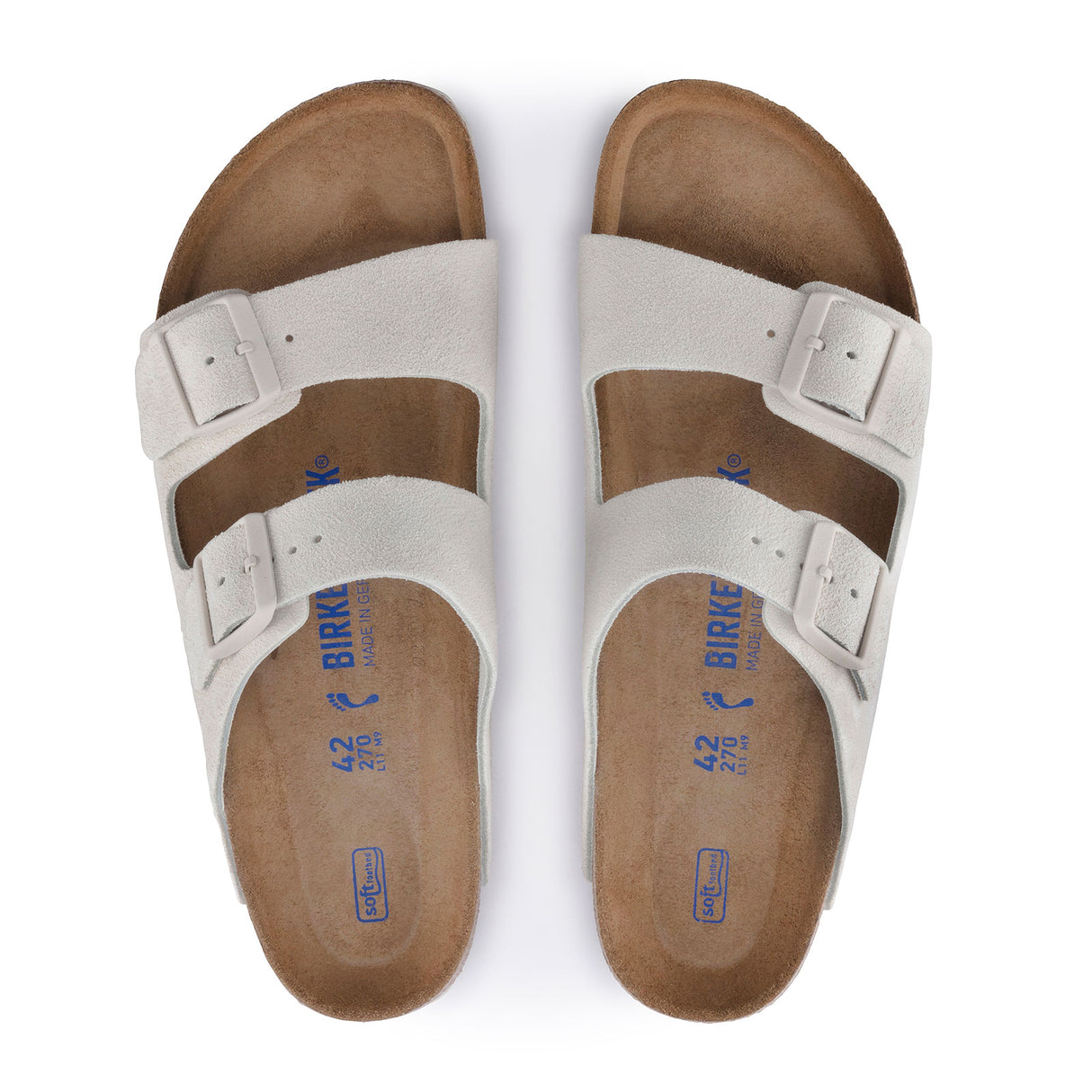 Birkenstock Arizona Soft Footbed Slide Sandal (Unisex) - Antique White Suede Sandals - Slide - The Heel Shoe Fitters