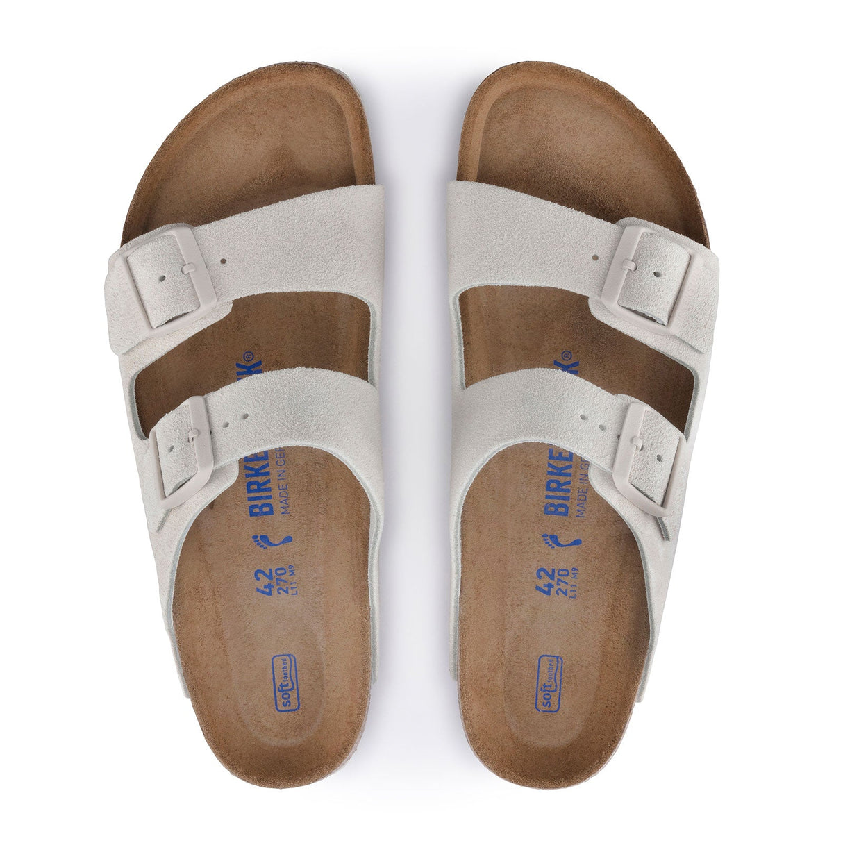 Birkenstock Arizona Soft Footbed Narrow Slide Sandal (Women) - Antique White Suede Sandals - Slide - The Heel Shoe Fitters