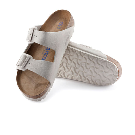 Birkenstock Arizona Soft Footbed Slide Sandal (Unisex) - Antique White Suede Sandals - Slide - The Heel Shoe Fitters