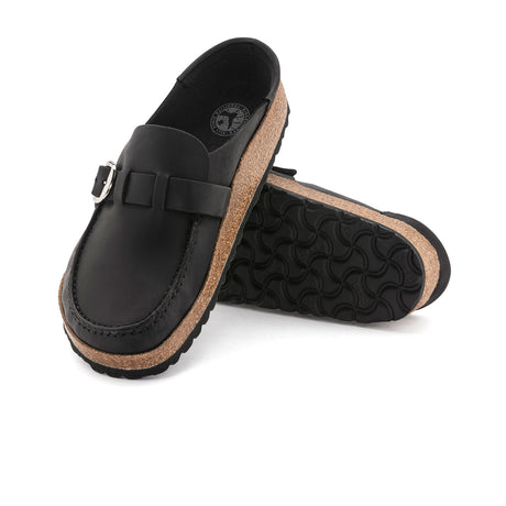 Birkenstock Buckley Clog (Women) - Black Oiled Leather Dress-Casual - Clogs & Mules - The Heel Shoe Fitters