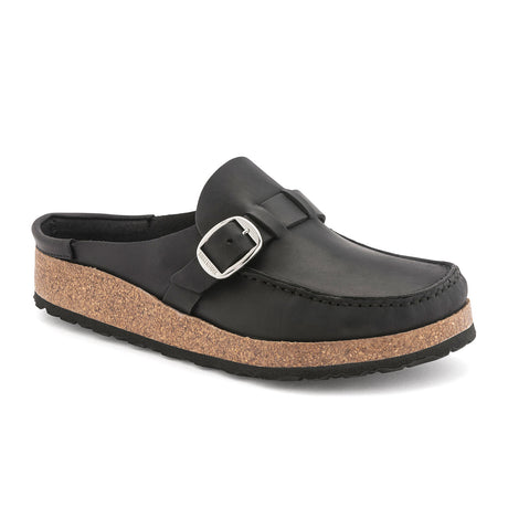 Birkenstock Buckley Clog (Women) - Black Oiled Leather Dress-Casual - Clogs & Mules - The Heel Shoe Fitters