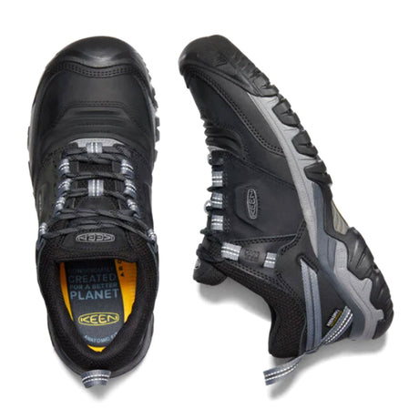 Keen Ridge Flex Waterproof Hiking Shoe (Men) - Black/Magnet Hiking - Low - The Heel Shoe Fitters