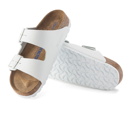 Birkenstock Arizona Slide Sandal (Unisex) - White Leather Sandals - Slide - The Heel Shoe Fitters