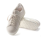 Birkenstock Bend Low Narrow Sneaker (Women) - Antique White Embossed Suede Dress-Casual - Sneakers - The Heel Shoe Fitters