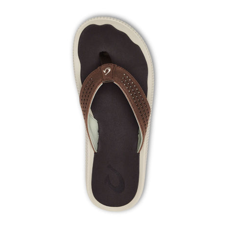 OluKai Ulele Thong Sandal (Men) - Dark Wood/Dark Wood Sandals - Thong - The Heel Shoe Fitters