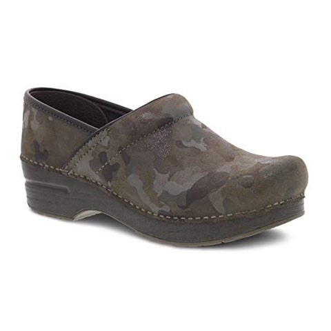 Dansko Stapled Clog (Women) - Camo Suede Dress-Casual - Clogs & Mules - The Heel Shoe Fitters