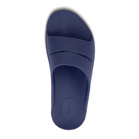 Oofos OOahh Slide Sandal (Unisex) - Navy Sandals - Slide - The Heel Shoe Fitters