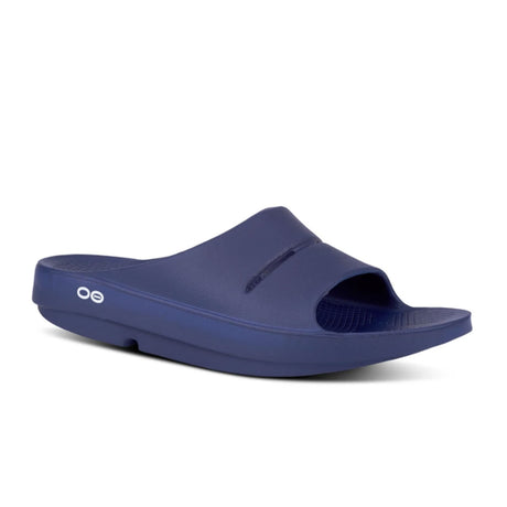 Oofos OOahh Slide Sandal (Unisex) - Navy Sandals - Slide - The Heel Shoe Fitters