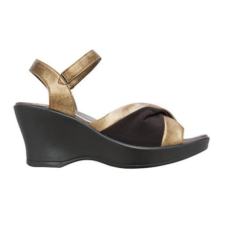 Akaishi Miwa Wedge Sandal (Women) - Gold Sandals - Heel/Wedge - The Heel Shoe Fitters