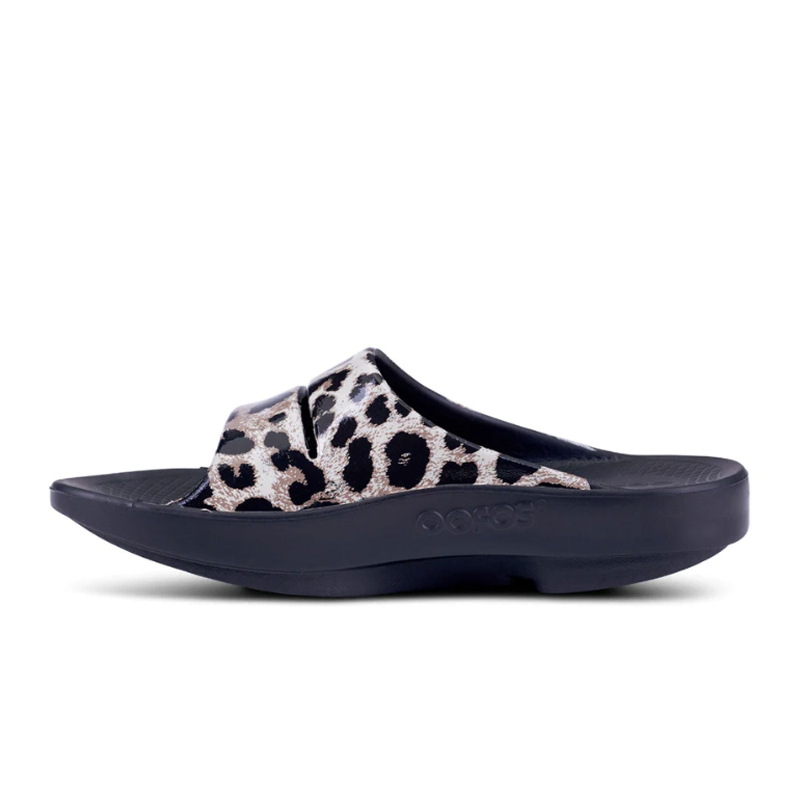 Oofos OOahh Limited Slide (Women) - Cheetah – The Heel Shoe Fitters