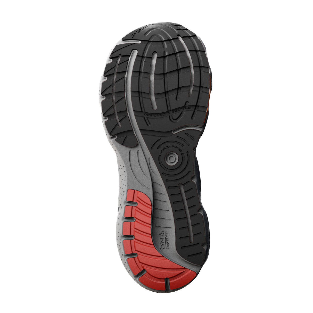 Brooks Glycerin GTS 20 (Men) - Grey/Chili Oil/Orange Athletic - Running - The Heel Shoe Fitters