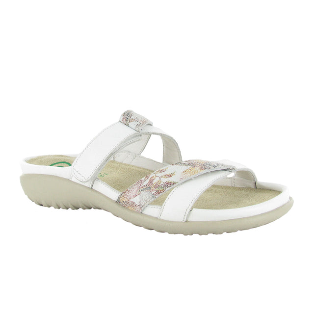 Naot Tariana Slide Sandal (Women) - Soft White Leather/Floral Leather Sandals - Slide - The Heel Shoe Fitters
