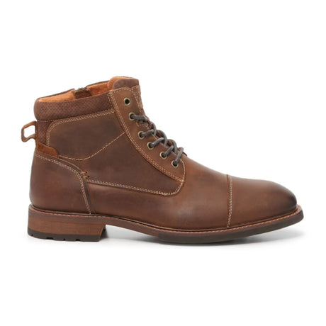 Florsheim Chalet Cap Toe Boot (Men) - Brown Crazy Horse Boots - Casual - Low - The Heel Shoe Fitters