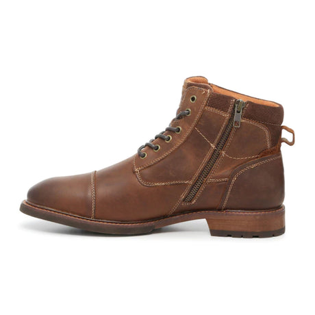 Florsheim Chalet Cap Toe Boot (Men) - Brown Crazy Horse Boots - Casual - Low - The Heel Shoe Fitters