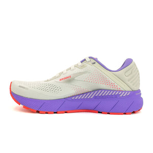 Brooks Adrenaline GTS 22 Running Shoe (Women) - White/Coral/Purple Athletic - Running - Stability - The Heel Shoe Fitters
