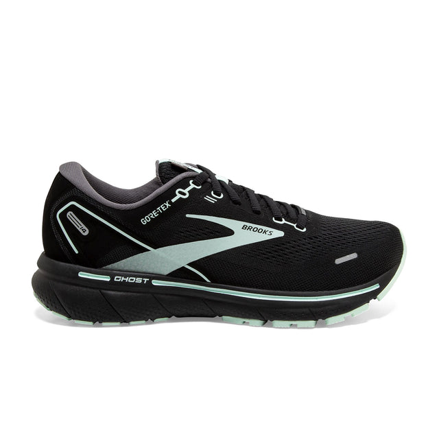 Brooks Ghost 14 GTX (Women) - Black/Blackened Pearl/Aquaglass Athletic - Running - Neutral - The Heel Shoe Fitters