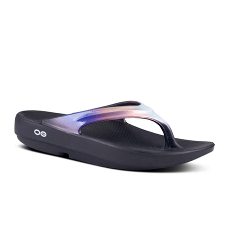 Oofos OOlala Luxe Sandal (Women) - Black/Calypso Sandals - Thong - The Heel Shoe Fitters