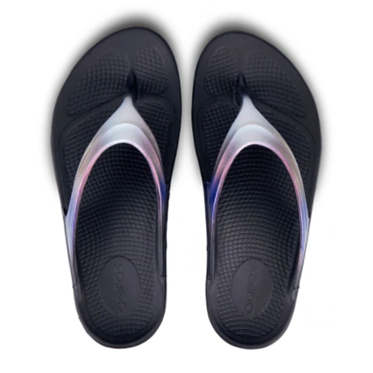 Oofos OOlala Luxe Sandal (Women) - Black/Calypso Sandals - Thong - The Heel Shoe Fitters