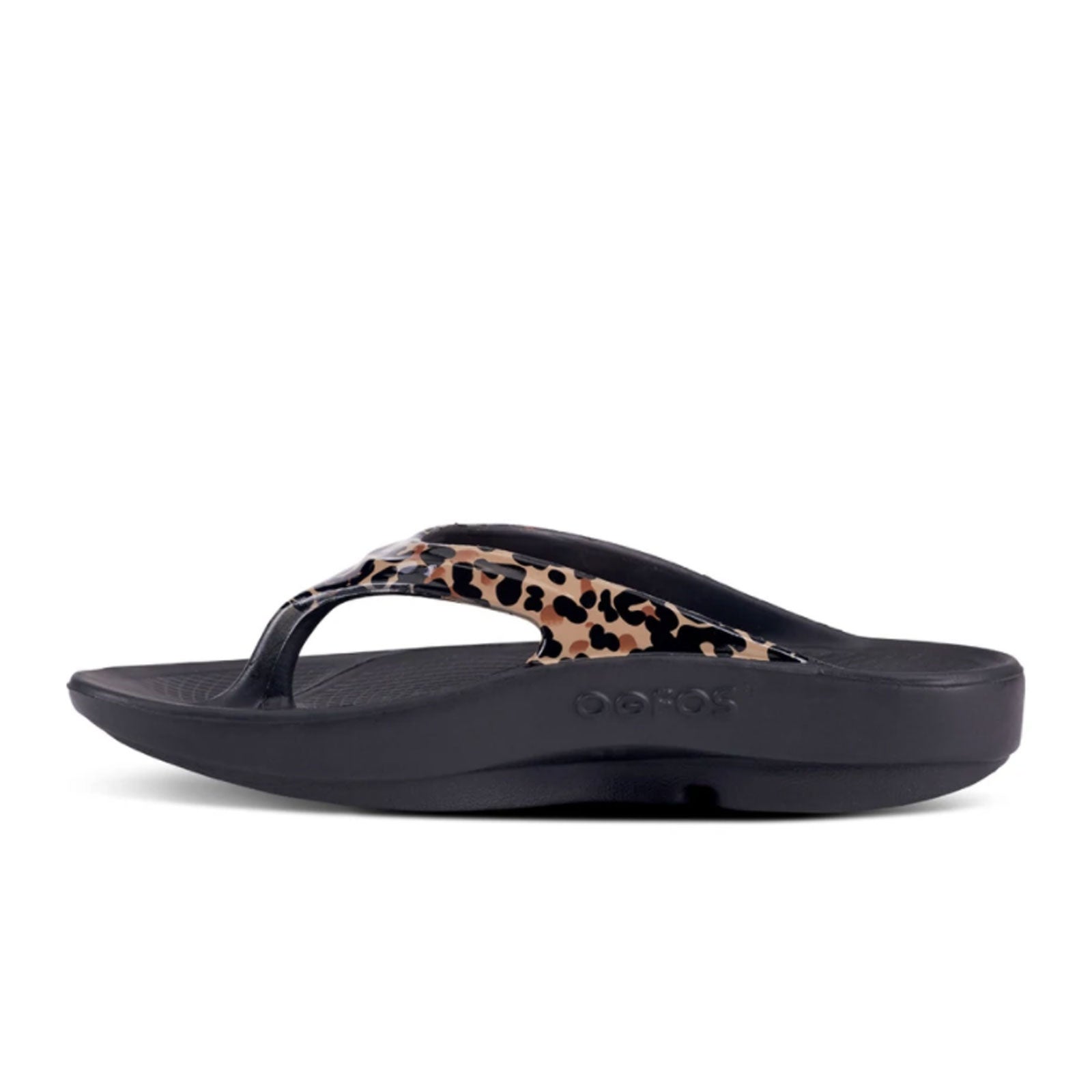 Oofos OOlala Limited Thong (Women) - Black/Leopard