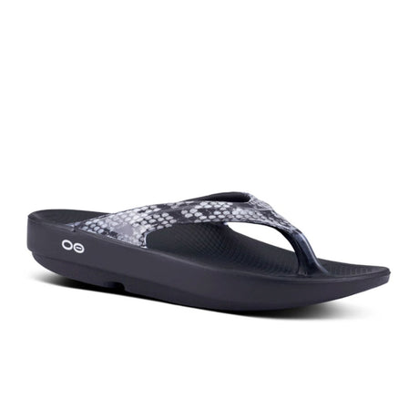 Oofos OOlala Limited Sandal (Women) - Black/Snake Sandals - Thong - The Heel Shoe Fitters