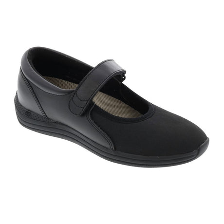 Drew Magnolia Mary Jane (Women) - Black Leather Stretch Dress-Casual - Mary Janes - The Heel Shoe Fitters